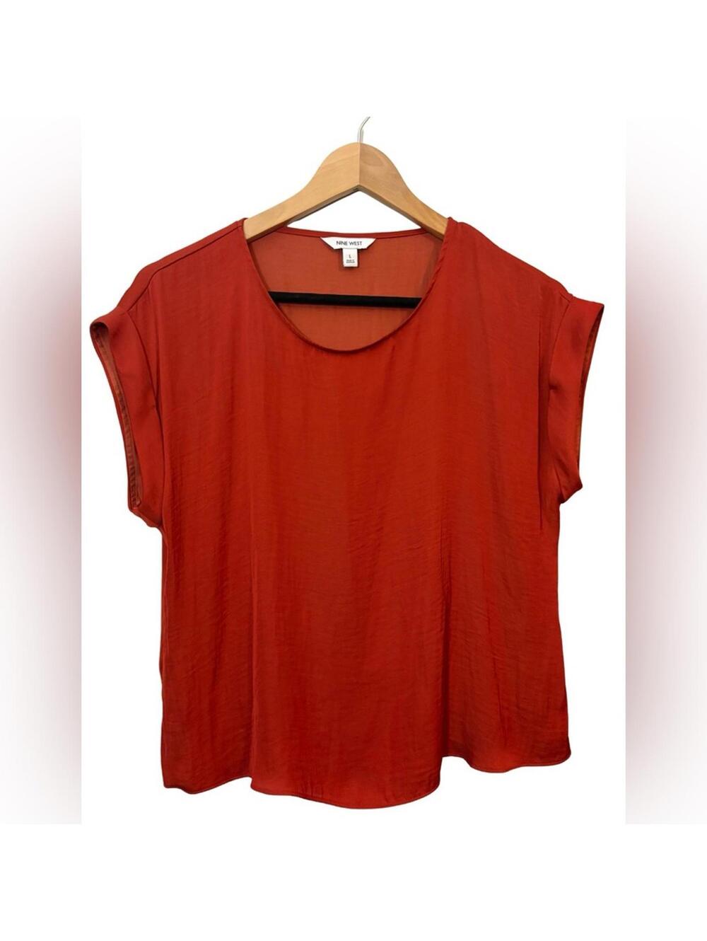 Nine West Large Burnt Orange Short Sleeve Top